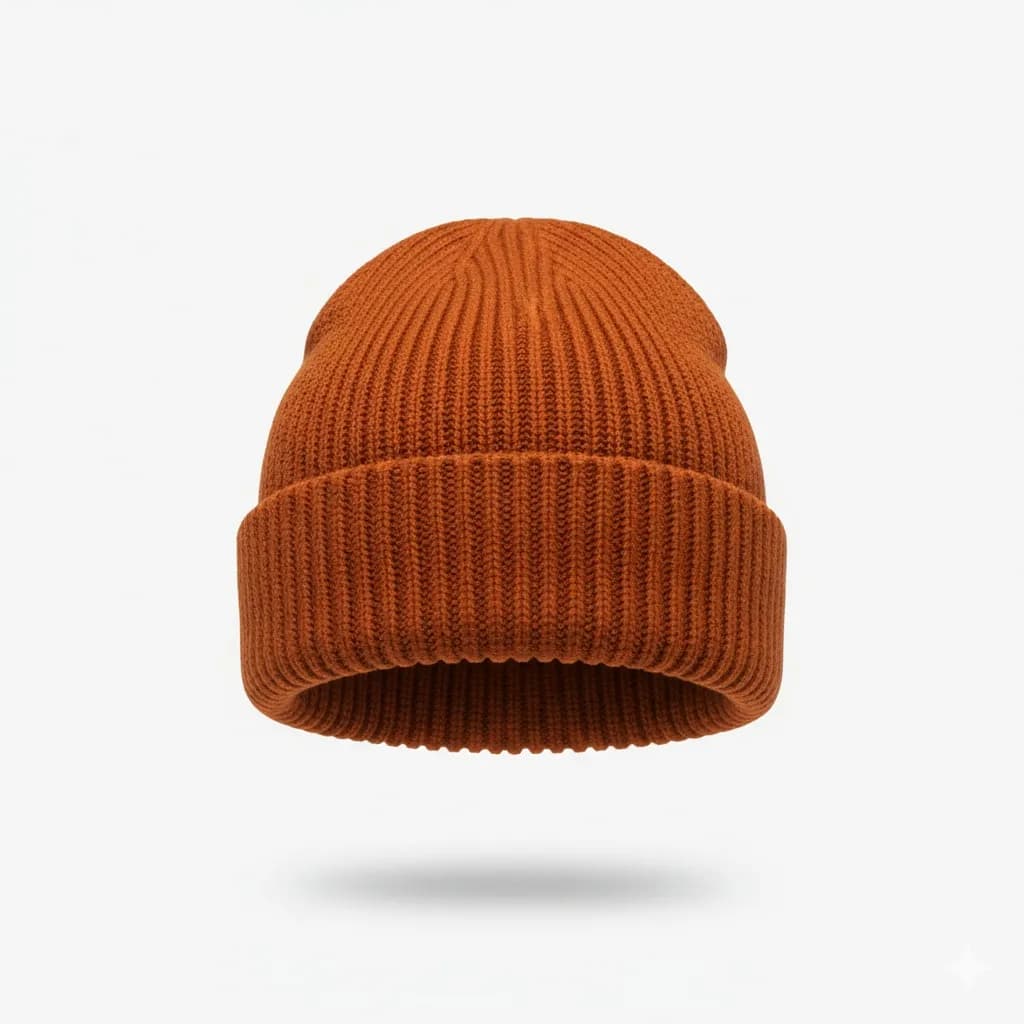 Beanie - Ribbed Rust