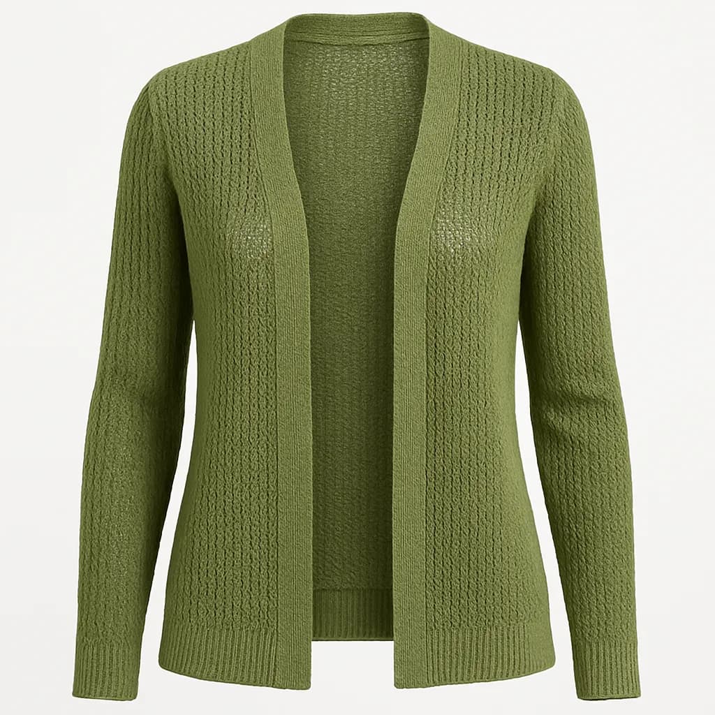 Women's Cardigan - Green Open Knit
