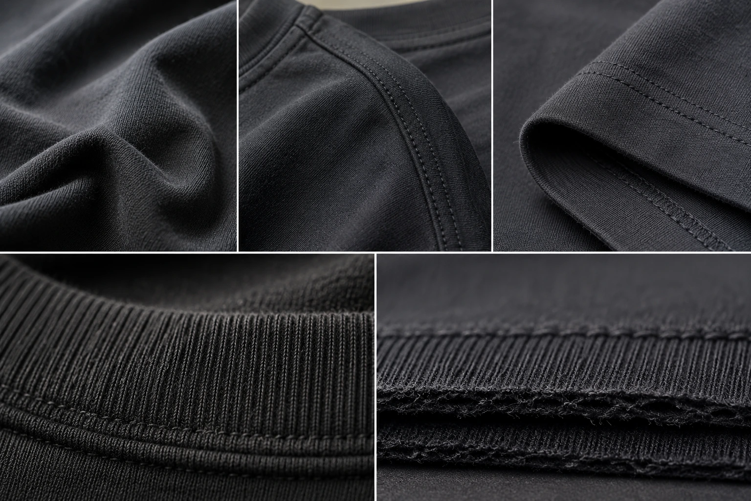Dark fabric weave and stitching detail
