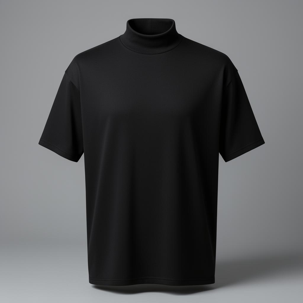 260 GSM Mock Neck Heavy Tee