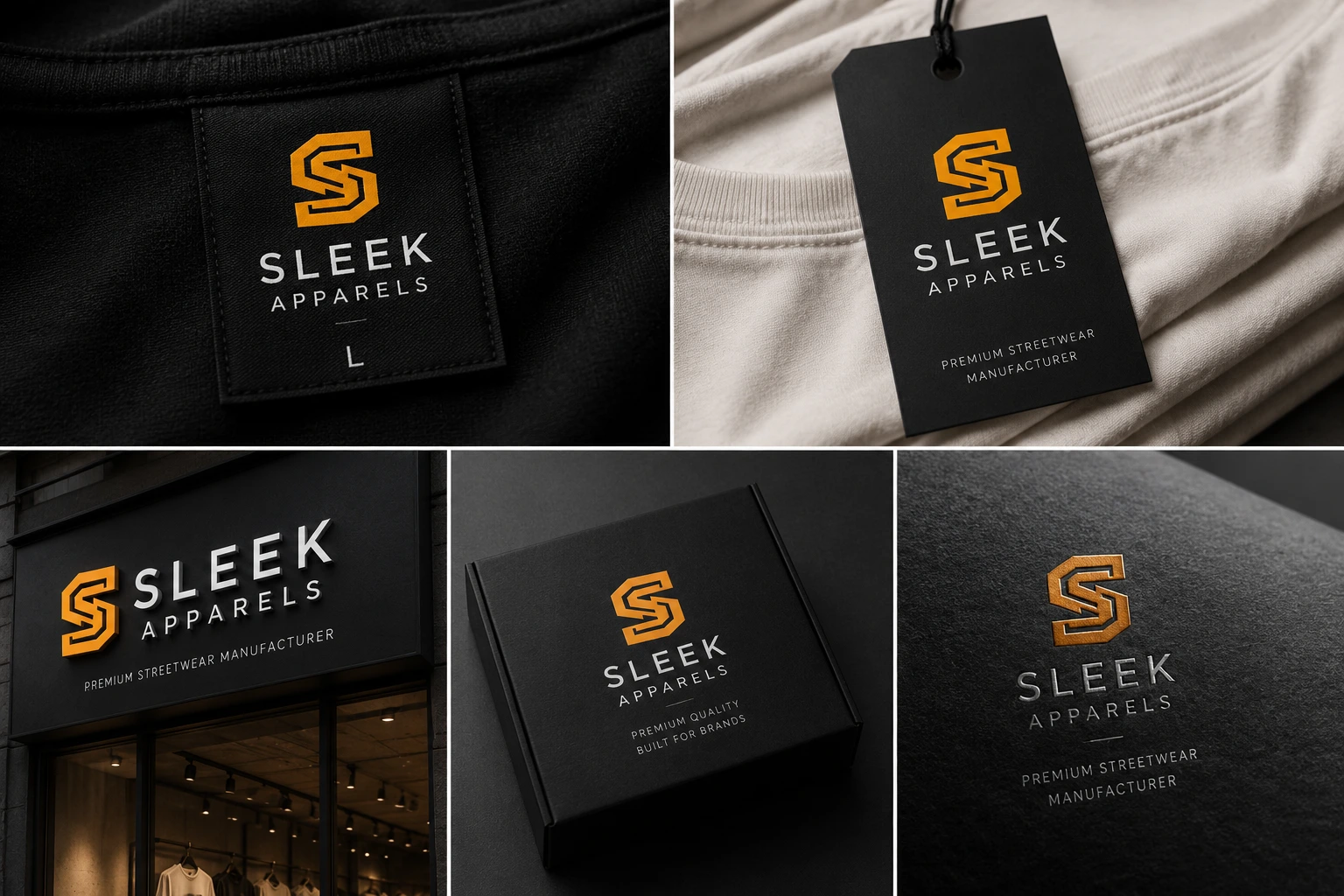 Custom branding — woven labels, hangtags, embossed packaging
