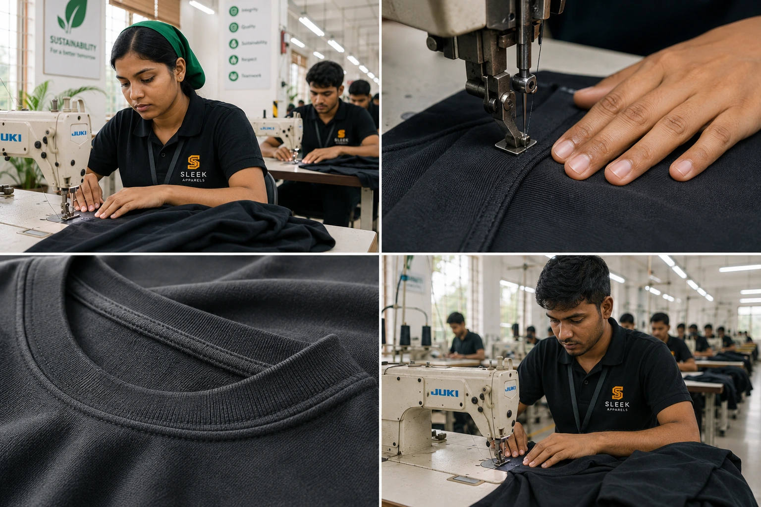 Sewing workshop in action — sustainable apparel production