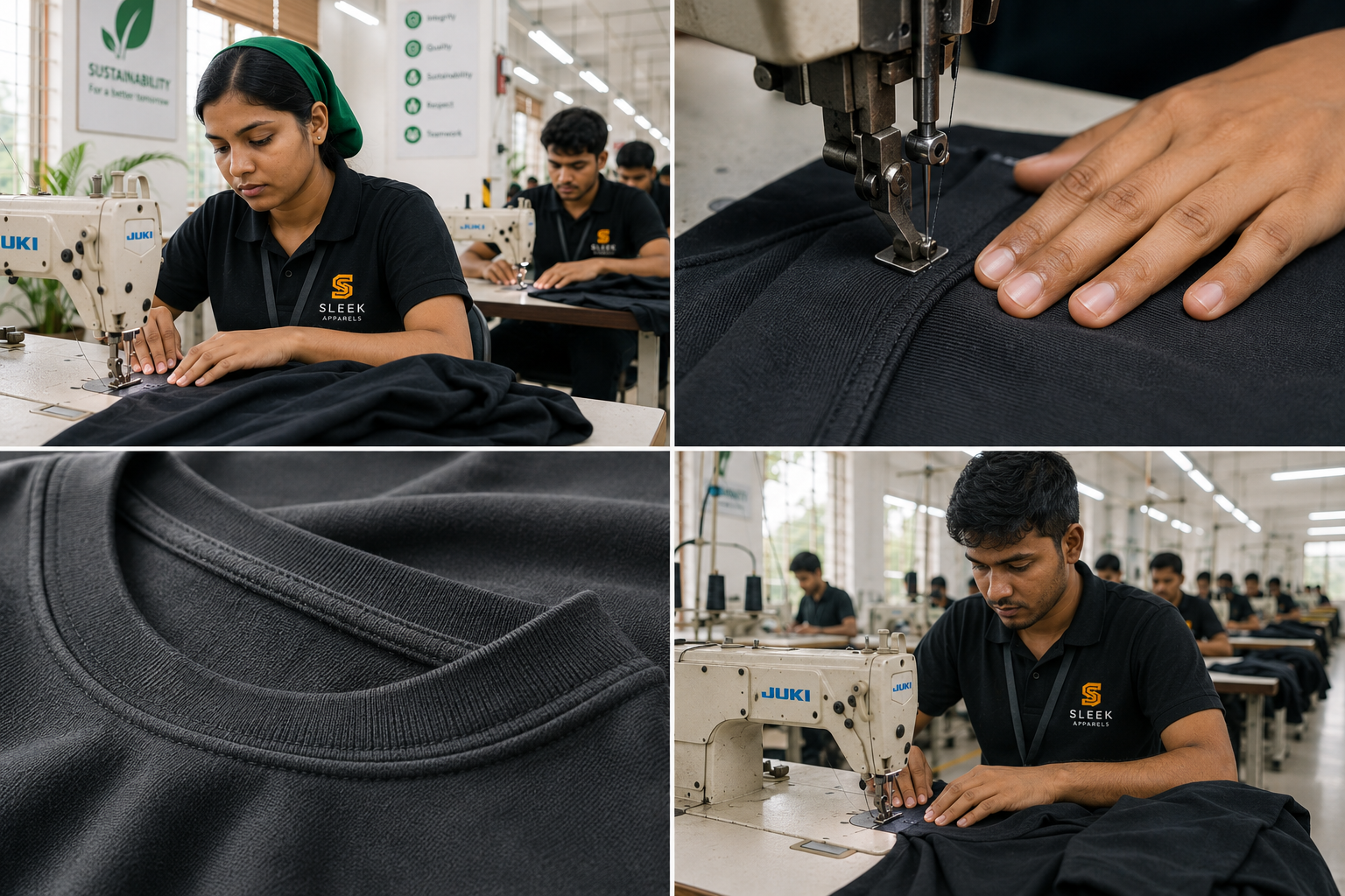 Activewear Manufacturing — Sleek Apparels Bangladesh factory floor